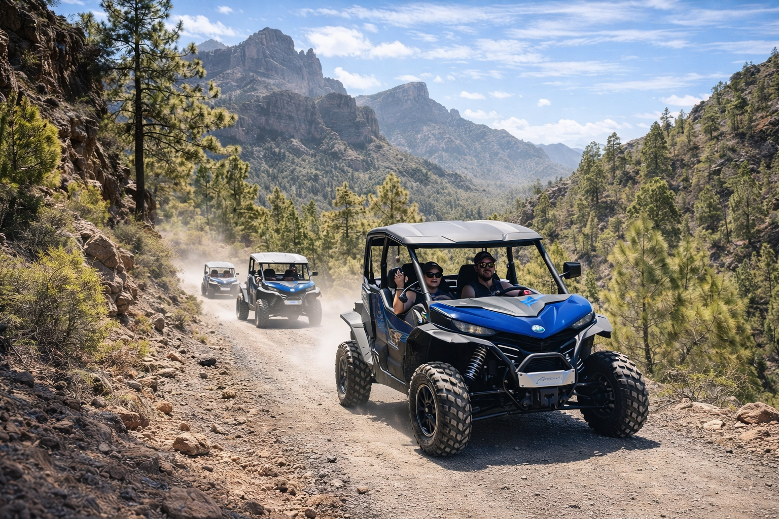 Buggy Adventure in Gran Canaria – Off-Road Experience in Mogán Buggy tour Gran Canaria driving off-road through mountains and scenic landscapes